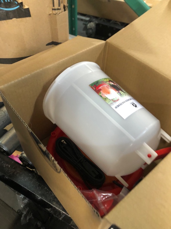 Photo 1 of GIFANK All in One Heated Chicken Waterer Heated Poultry Fountain with Leg Support 35W Constant Temperature Heated Poultry Waterer for Winter Chicken Coop Accessories 3L RED-3L