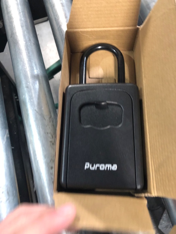 Photo 4 of Puroma Key Lock Box Waterproof Combination Lockbox Portable Resettable Wall Mounted & Hanging Key Safe Lock Box for House Keys, Realtors, Garage Spare, Gray (1 Pack) 1 Gray
