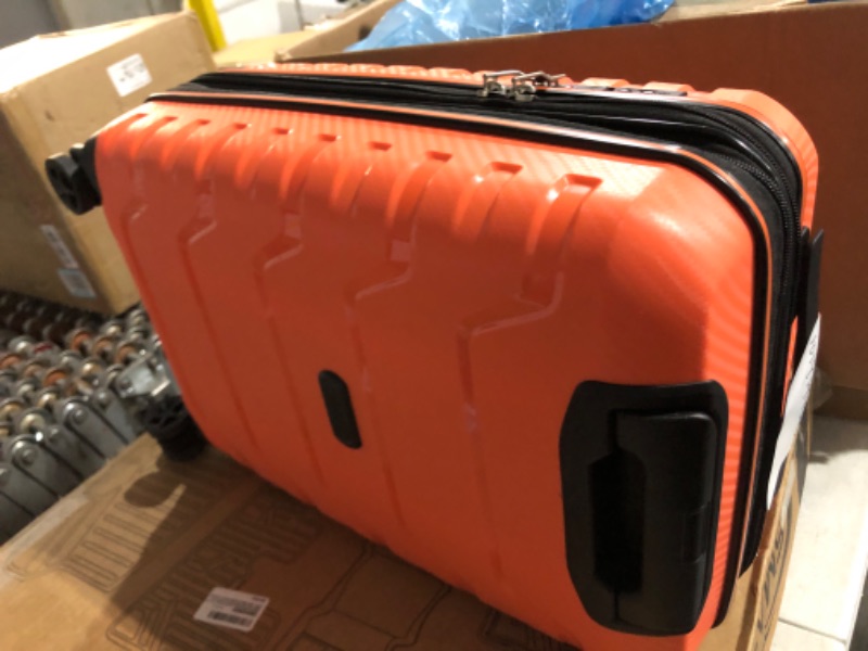 Photo 3 of **TSA LOCKED*CODE UNKNOWN**
LUGGEX Carry On Luggage 22x14x9 Airline Approved Spinner Wheels - (Orange, 20 Inch) 