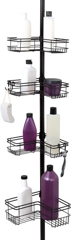 Photo 1 of * missing pole * 
EZFurni Shower Caddy Corner, 4 Layer Organizer, Rustproof Stainless Shelves, Drill Free Rack