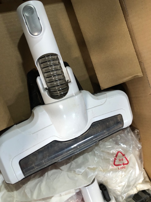 Photo 2 of ***HEAVILY USED AND DIRTY***
Amazon Basics Cordless Vacuum Cleaner with Brushless Motor 0.4L, White