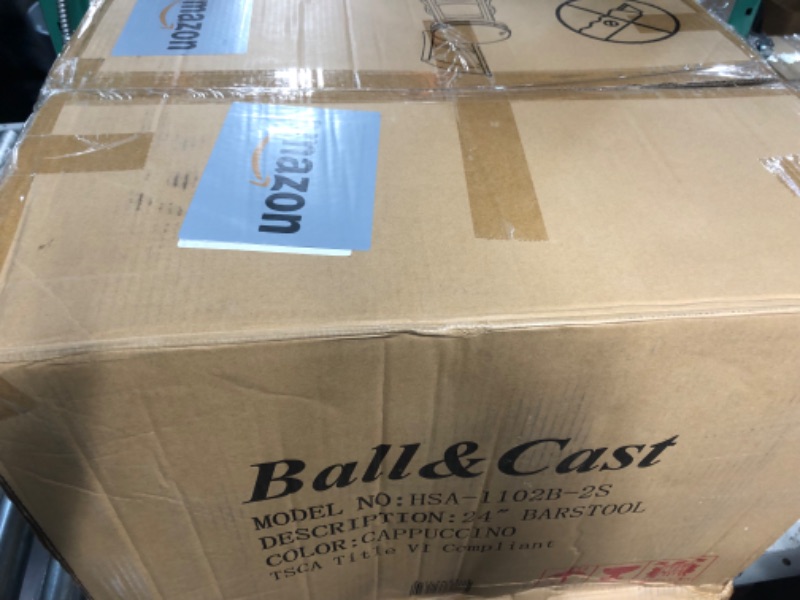 Photo 1 of **ITEM HAS MAJOR SCRATCHES**Ball & Cast Swivel Counter Height Barstool 24 Inch Seat Height Cappuccino Set of 2 24Inch -2pcs Black & Cappuccino