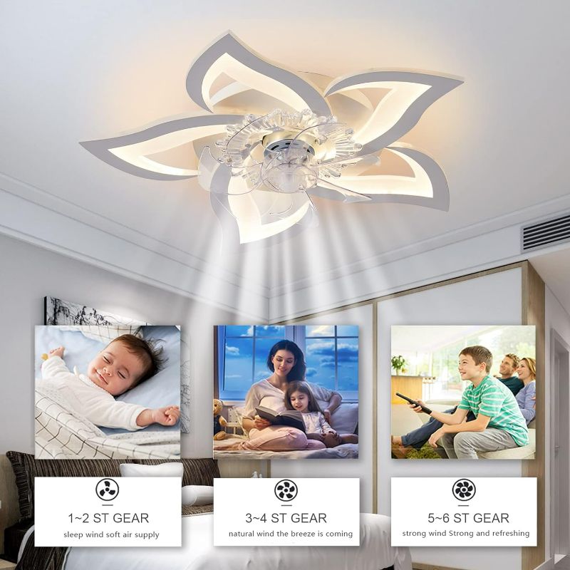 Photo 5 of (READ FULL POST) Bevenus Low Profile Ceiling Fan with Lights,110v Modern Dimmable Flower Shape