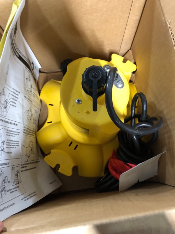 Photo 4 of ***UNTESTED**WAYNE Waterbug 1/6 HP 1350 GPH Submersible Multi-Flo Technology-Water Removal and Transfer Pump, Yellow WWB WaterBug 1/6 HP 1350 GPH