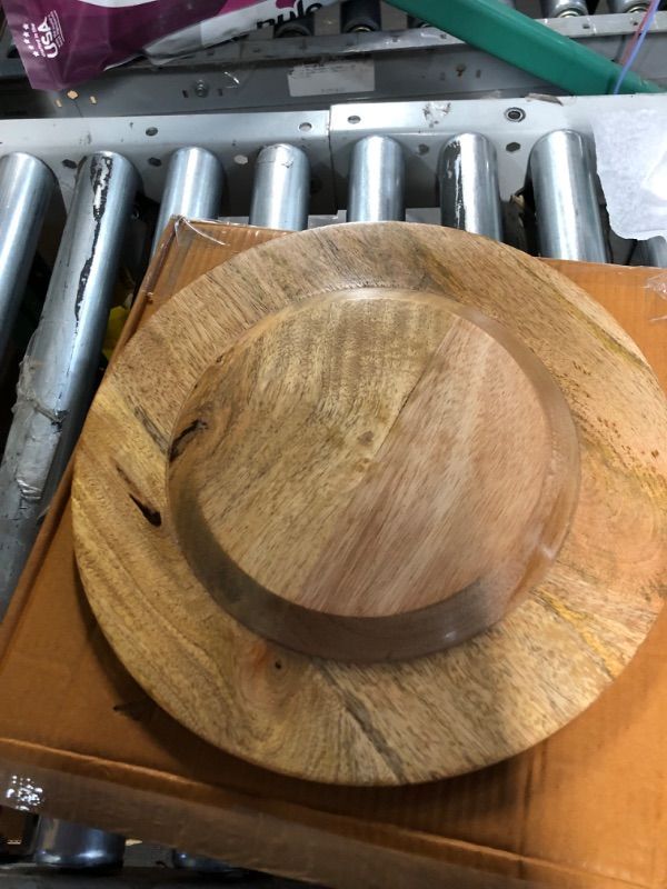 Photo 3 of 1 Piece Wood Serving Charger Plates - Dinnerware Round Rustic Thanksgiving Centerpiece