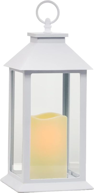 Photo 1 of *SIMILAR TO STOCK* Yonxuleo Hanging Glass Panes Lantern Portable Led Candle Light Operated by 3AAA Battery Use for Garden Yard,Kitchen, Indoor & Decoration etc (White) White 1 PCS