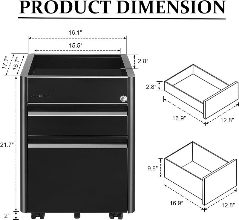 Photo 1 of *SIMILAR TO STOCK* 2 Drawer Mobile File Cabinet with Lock & Top