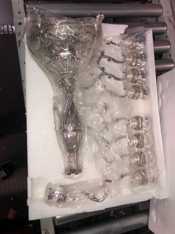 Photo 2 of Ner Mitzvah Extra Large Silver Plated Oil Menorah - Fits Standard Chanukah Oil Cups 