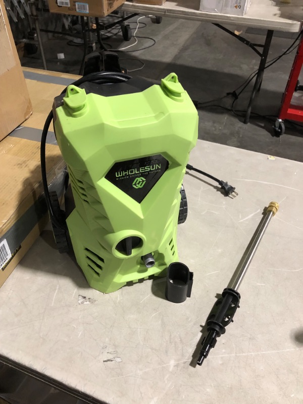 Photo 6 of ***HEAVILY USED AND SUNFADED - HOSE REEL MISSING - UNABLE TO TEST - MISSING PARTS***
WHOLESUN 3000PSI Electric Pressure Washer 2.4GPM Power Washer(Green)