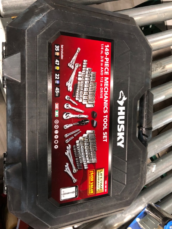 Photo 1 of **MISSING PARTS**
Husky Chrome Mechanics Tool Set (149-Piece)