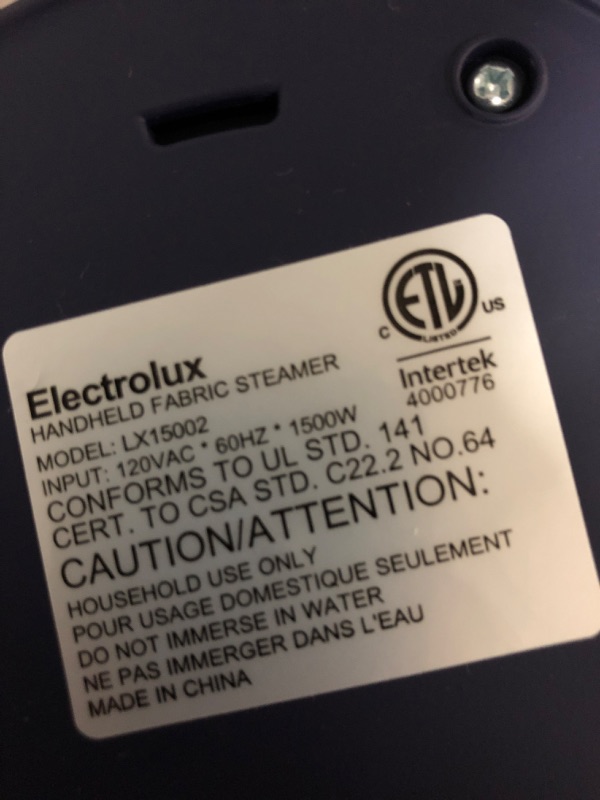 Photo 5 of * important * see clerk notes * 
Electrolux Handheld Garment and Fabric Steamer 1500 Watts - Portable Handheld Steamer