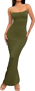 Photo 1 of ZESICA Women's Spaghetti Strap Bodycon Maxi Dress 