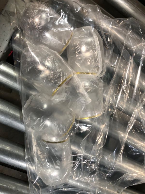 Photo 2 of  Crystal Clear Plastic Wine Glasses Set 6 Gold Rim)