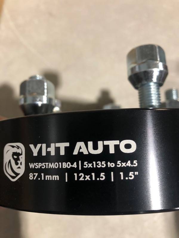 Photo 4 of YHTAUTO 5x135 to 5x4.5 Wheel Adaptors 1.5 inch Fits Ford, Lincoln Models, Studs, 87.1mm Hub Bore 5 Lug 4PCS