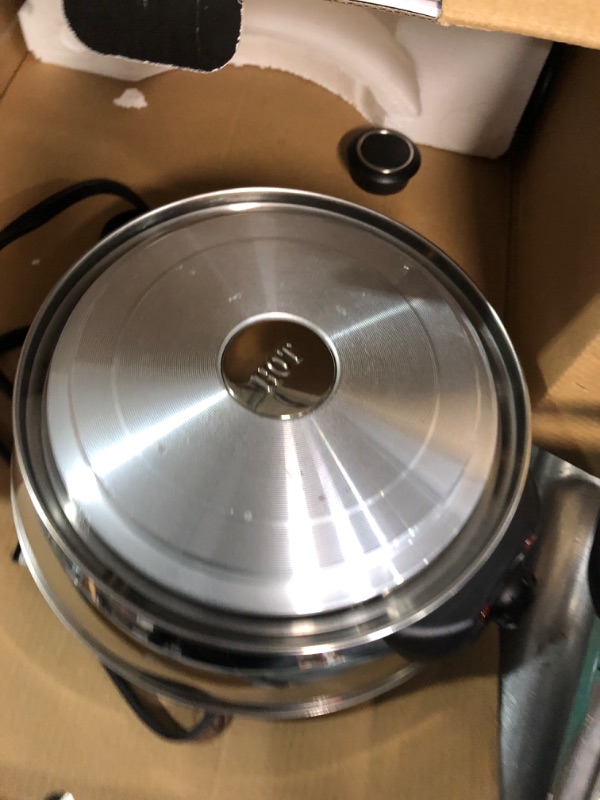 Photo 4 of **MINOR DAMAGE PREV USED**
Aroma Stainless Steel Hot Pot, Silver (ASP-600), 5 quart