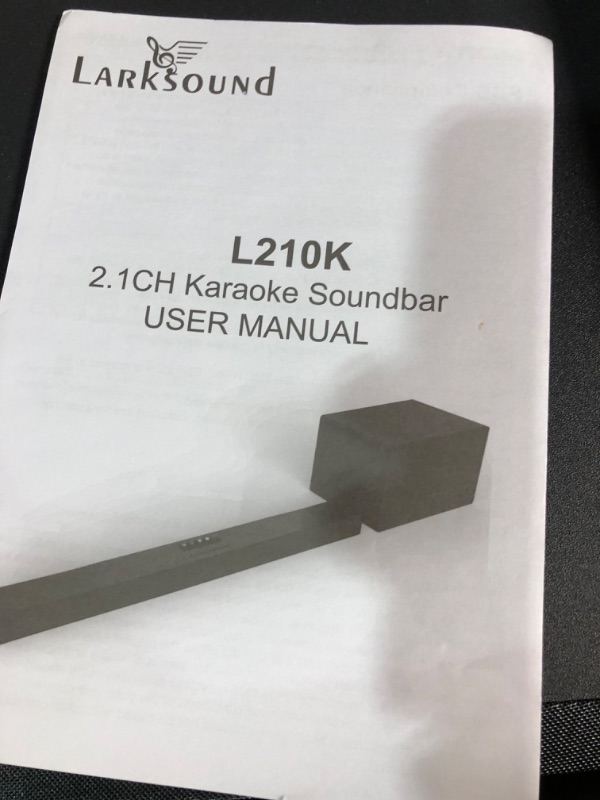 Photo 2 of Larksound Karaoke Machine for Adults, with 2 Wireless Microphones, 2.1 Soundbar 

Only works as a pa system, audio from