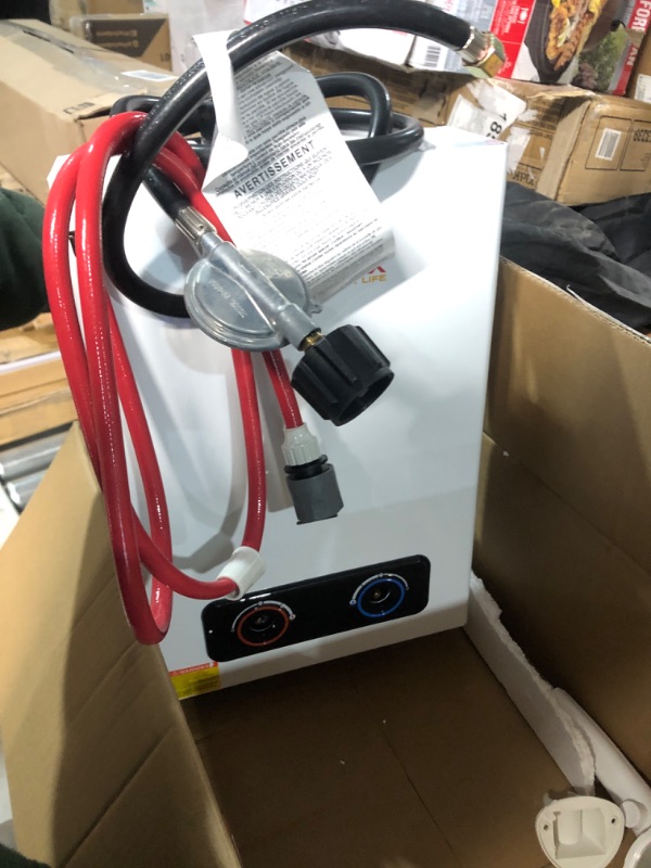 Photo 4 of *** PARTS ONLY ***
Tankless Water Heaters Outdoor, Camplux Pro 1.58 GPM Gas Water Heater with Portable Handle, Portable Water Heater for Camping, Cabins, White