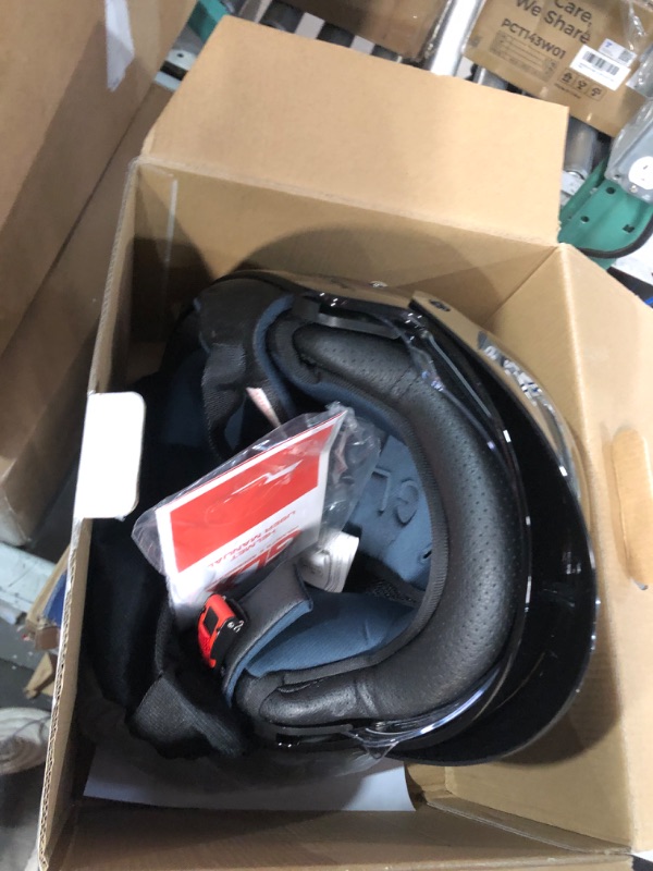 Photo 1 of GLX M14 Cruiser Scooter Motorcycle Half Helmet with Free Tinted Retractable Visor DOT Approved (Black, X-Large) Black X-Large
