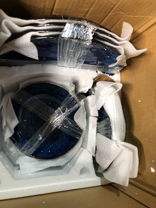 Photo 3 of **READ NOTES BELOW**vancasso 16 Pieces Blue Dinnerware Set, Reactive Glaze Dish Set, Plates and Bowls Set