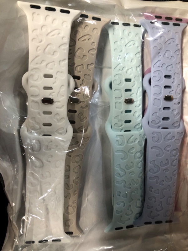 Photo 1 of 5 Pack Leopard Engraved Bands Compatible with Apple Watch Band