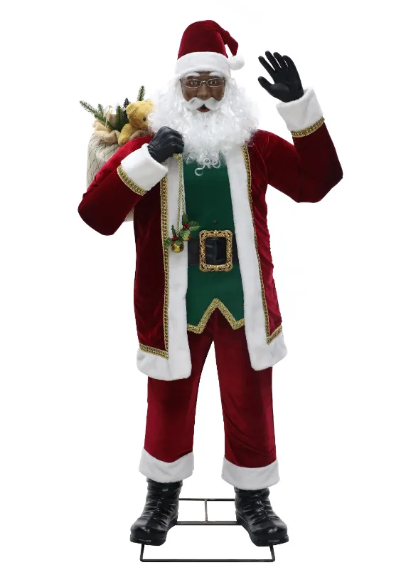 Photo 1 of ***NOT FUNCTIONAL - MISSING PARTS - SEE COMMENTS***
Holiday Living 6-ft Animated Black Santa with Giftbox Inflatable