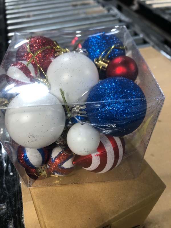 Photo 2 of 22 Pcs Independence Day Ball Ornament 4th of July Patriotic Ball Decor Mix Sizes