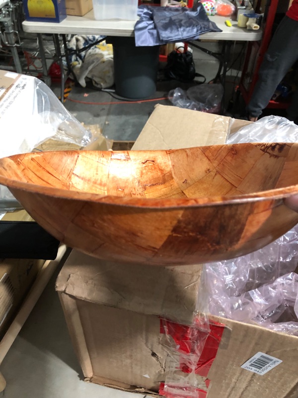 Photo 3 of **MINOR DAMAGE**
Winco WWB-16 Wooden Woven Salad Bowl, 16-Inch Brown