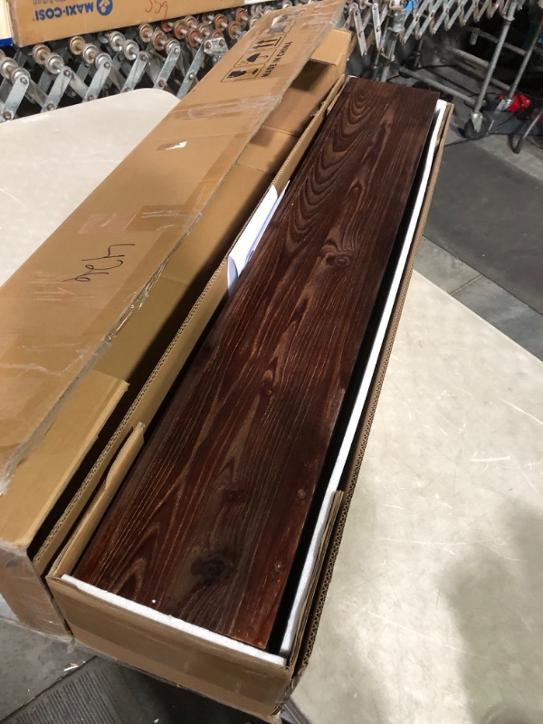 Photo 2 of ***USED - DIRTY - SEE PICTURES***
GOLDENPOLEY 48'' Wood Fireplace Mantel Shelf, Floating Fireplace Mantel Shelf for Electric Fireplaces and Décor - Rustic Finish with Textured Surface - Easy to Install,48''L x 6''H x 8''D, Dark Walnut 48'' Dark Walnut