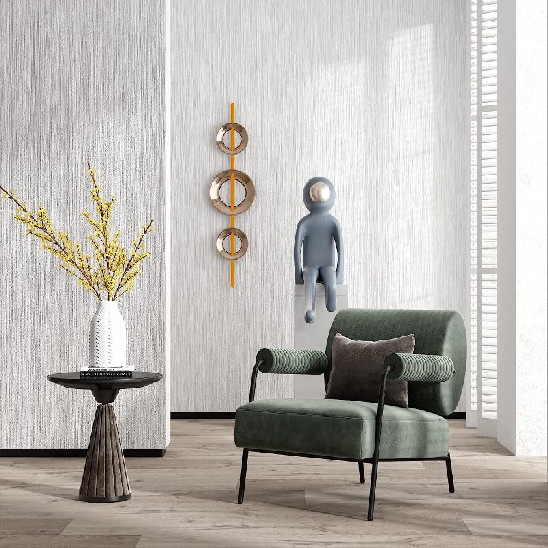 Photo 3 of (READ FULL POST) Haimin Grasscloth Wallpaper Textured 24in X 393in Fabric Contact Paper White Wall Paper Textured Linen Wallpaper Peel and Stick Self-Adhesive Thick Vinyl Embossed Film Wallpaper (White)
