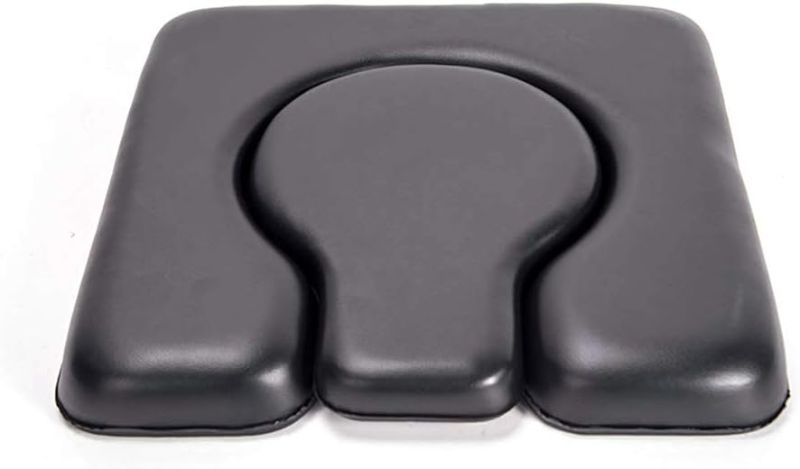 Photo 1 of PU Commode Seat Cushion, Black Padded Cushion for Bedside Commodes, Chair