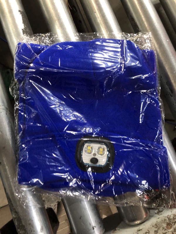 Photo 1 of LED Beanie with Light,Unisex USB Rechargeable Hands Free 4 LED Headlamp Cap Winter 