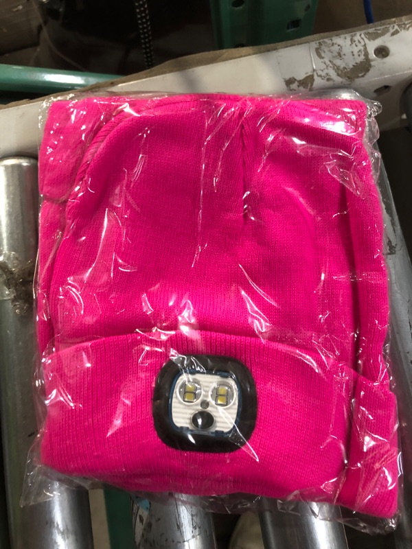 Photo 1 of LED Beanie with Light,Unisex USB Rechargeable Hands Free 4 LED Headlamp Cap Winter 