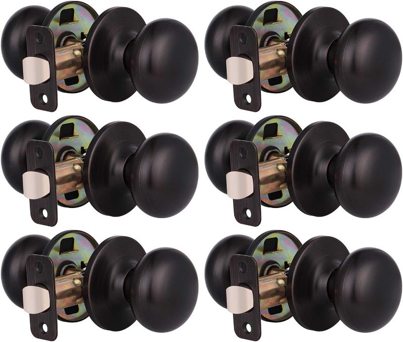 Photo 1 of KNOBWELL 6 Pack Oil Rubbed Bronze Door Knobs Privacy Door Knob