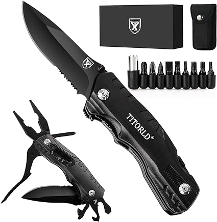 Photo 1 of Gifts for Men, Husband, Him, Engraved Pocket Knife, Valentine's Day, Anniversary, Birthday Gifts for Him, Boyfriend, Husband, 7 in 1 Multifunction Folding Knives with Light