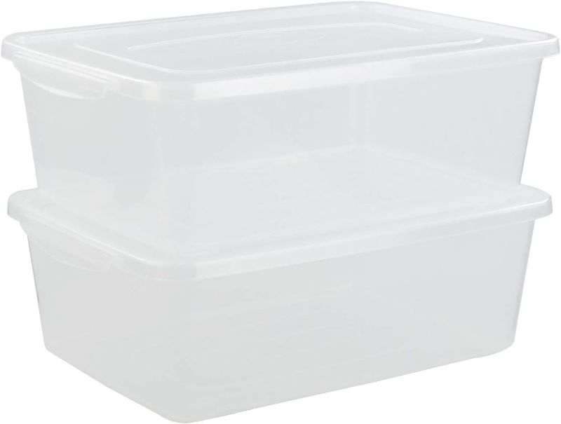 Photo 1 of **Pack of 10 Gloreen Clear Storage Bin, 16 Quart Latch Bins/Containers/Boxes with Lid,