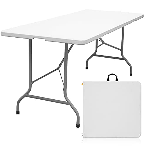 Photo 1 of **Item is similar to picture, Byliable Folding Table 6ft Portable Heavy Duty Plastic Fold-in-Half Utility Foldable Table Plastic