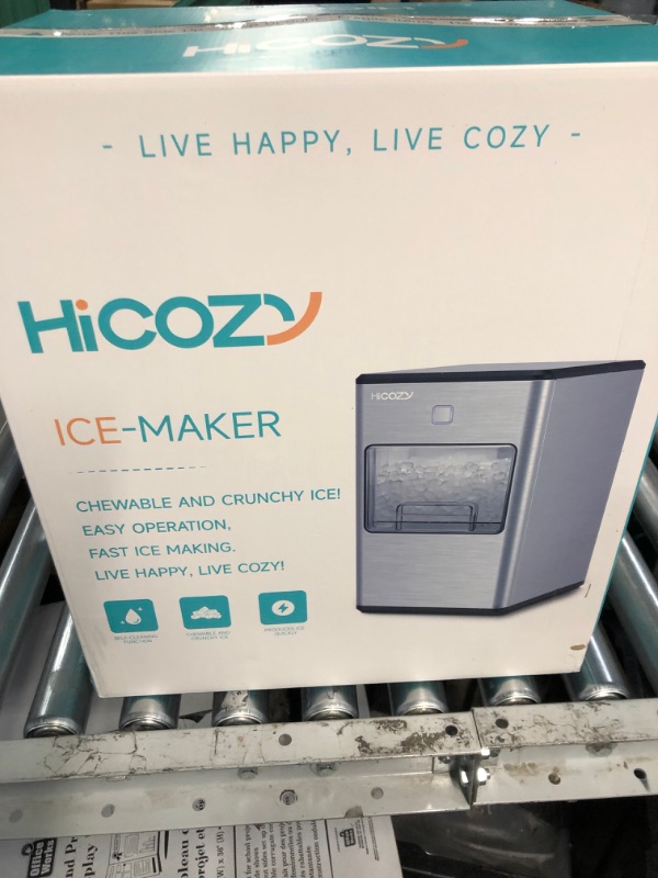 Photo 1 of **Item does not serve main function HiCOZY Countertop Nugget Ice Maker, Compact Sonic Ice Maker, Produce Ice in 5 Mins, 55LB 