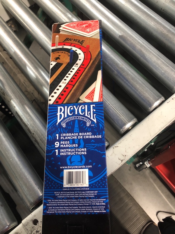 Photo 1 of Bicycle 3-Track Color Coded Wooden Cribbage Board Games Bicycle 3-Track Cribbage Board