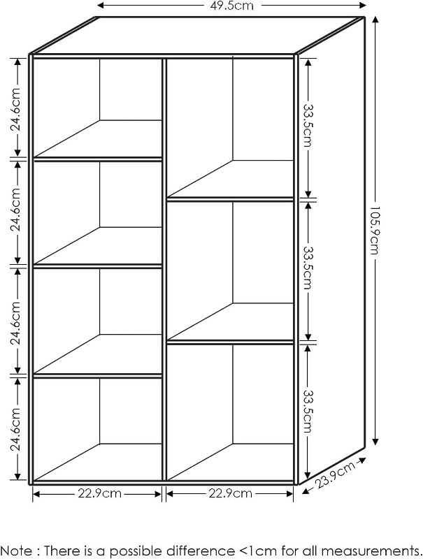 Photo 3 of (READ NOTES) Furinno 7-Cube Reversible Open Shelf, White & Jaya Simple Home 3-Tier Adjustable Shelf Bookcase, White