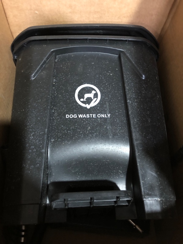 Photo 2 of * used * no bags included * 
Meegood Dog Poop Trash Can for Outdoors with Pooper Scooper, 15L/4Gal Dog Waste Trash Can