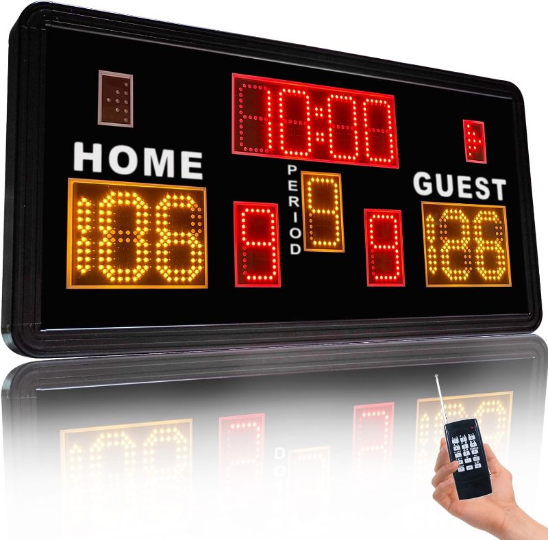 Photo 1 of (READ NOTES) Ousmile Ultra Large Electronic Scoreboard,Basketball Scoreboard with Shot Clock, Digital Scoreboard with Remote (PARTS ONLY) 