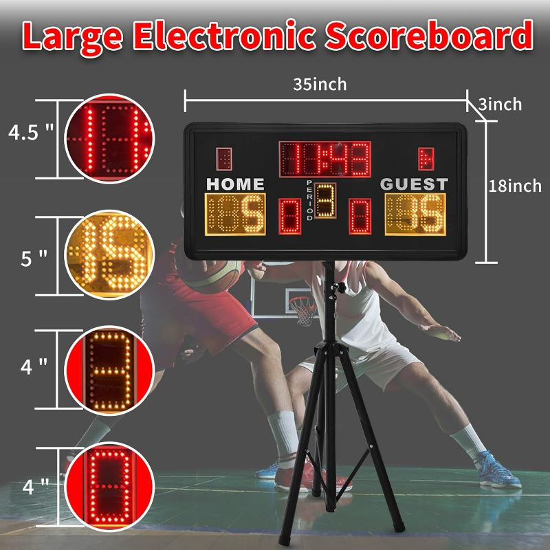 Photo 5 of (READ NOTES) Ousmile Ultra Large Electronic Scoreboard,Basketball Scoreboard with Shot Clock, Digital Scoreboard with Remote (PARTS ONLY) 