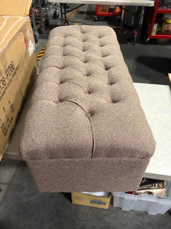 Photo 4 of ***MAJOR DAMAGE - SEE PICTURES***
HOMETOP K6138 Brown Tufted Storage Bench