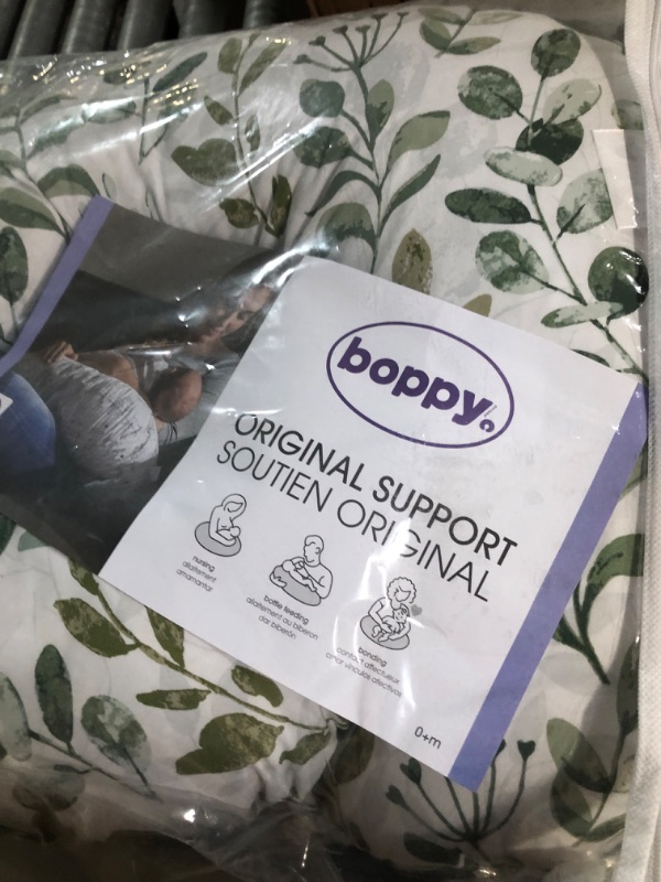 Photo 2 of Boppy Original Support Nursing Pillow, Green Foliage, Ergonomic Breastfeeding, Bottle Feeding, and Bonding, Firm Hypoallergenic Fiber Fill, Removable Cover, Machine Washable