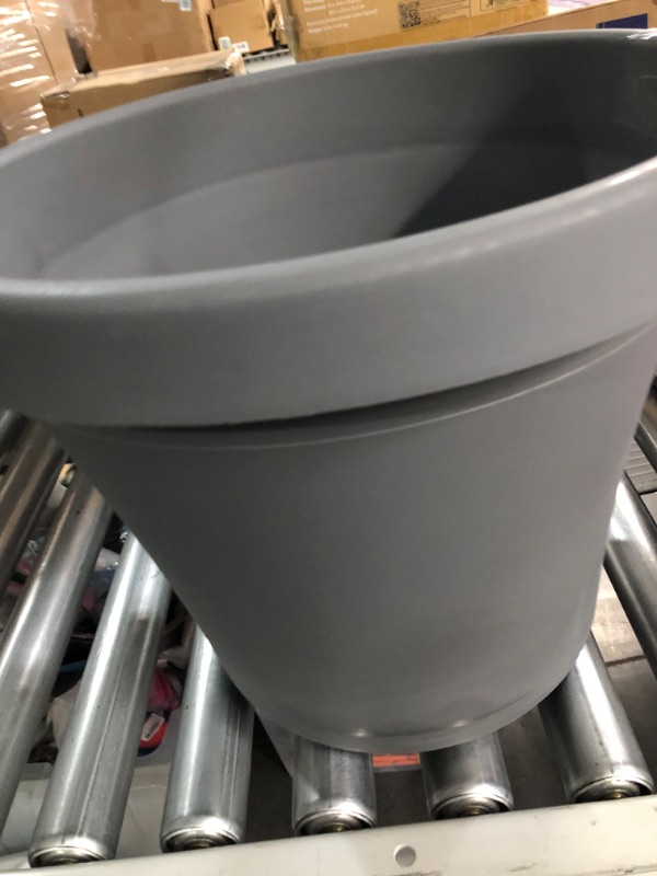 Photo 3 of *SEE NOTES* Bloem Terra Pot Round Planter: 14", Charcoal, (Saucer Not Included) Matte Finish, Durable Resin, Traditional Style Pot, For Indoor and Outdoor Use, Gardening, 5 Gallon Capacity, Saucer Sold Separately Charcoal Gray 14"