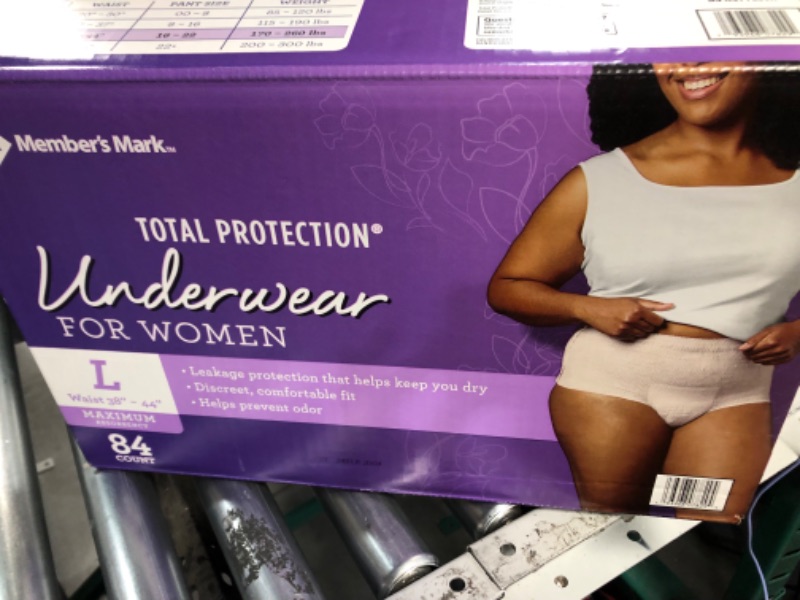 Photo 3 of Members Mark Total Protection Underwear for Women, Large (84 Count)