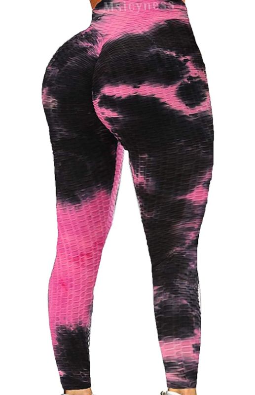 Photo 1 of Msicyness Tiktok Trending Leggings Women's High Waist Yoga Pants Ruched Butt Lift Leggings Textured Scrunch Booty Tights (Large)
