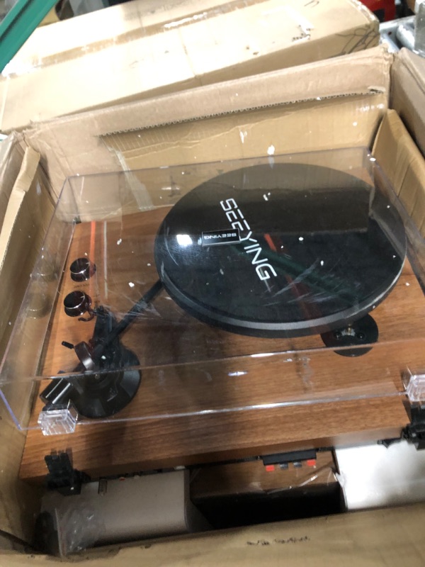 Photo 2 of Record Player Vinyl Bluetooth Turntable with 36 Watt Stereo Bookshelf Speakers, Vintage Hi-Fi System with Magnetic Cartridge