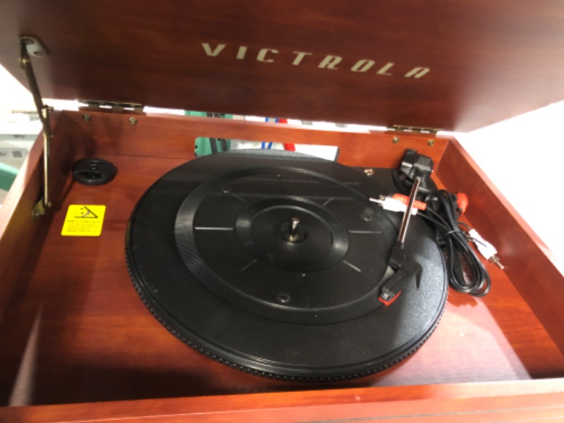 Photo 2 of Victrola Nostalgic 6-in-1 Bluetooth Record Player & Multimedia Center with Built-in Speakers - 3-Speed Turntable, CD & Cassette Player, FM Radio | 