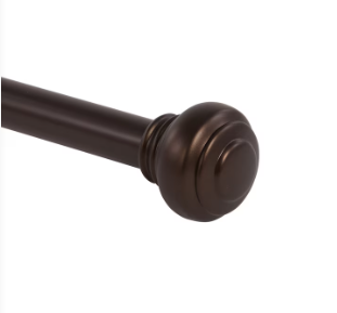 Photo 1 of allen + roth 72-in to 144-in Oil Rubbed Bronze Steel Single Curtain Rod with Finials